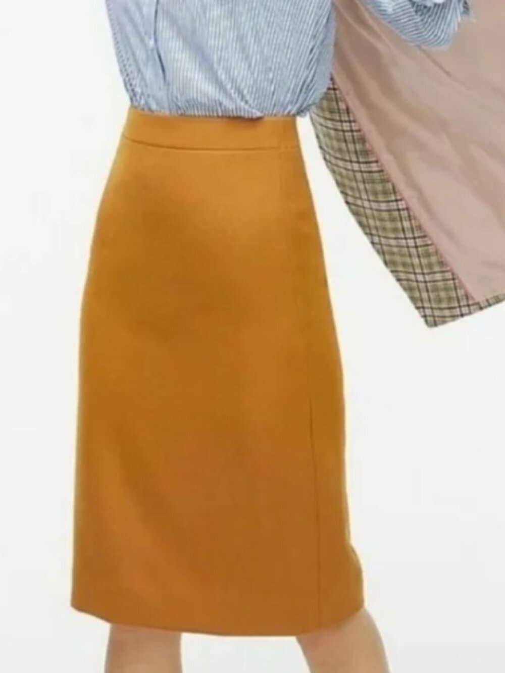 J.Crew Wool Pencil Skirt Rust Orange Camel Brown Classic Career Skirt Workwear